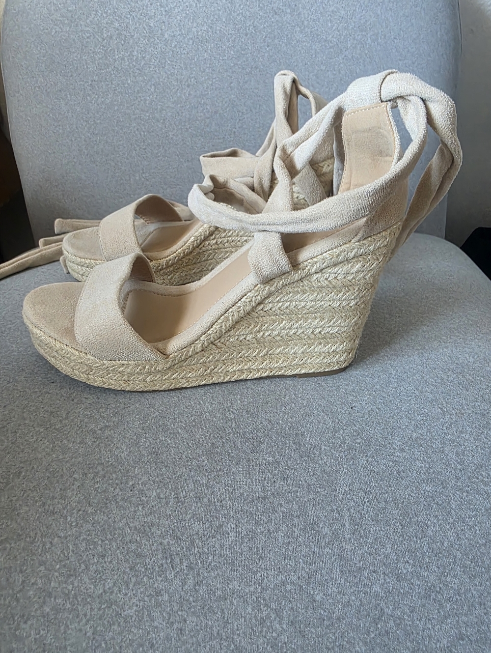 Elegant Cream Wedge Sandals